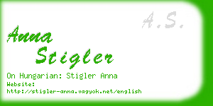 anna stigler business card